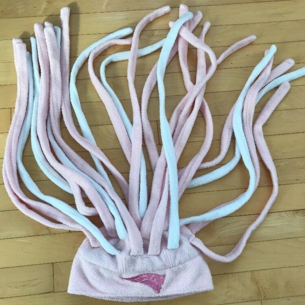 Patriots NFL PINK White Fleece Fringe HAT ADULT